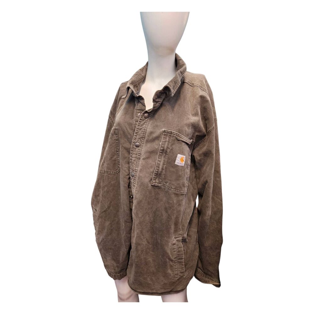 Carhartt Gray Jacket Men's 3XL Gray Lined Shacket Shirt Jacket